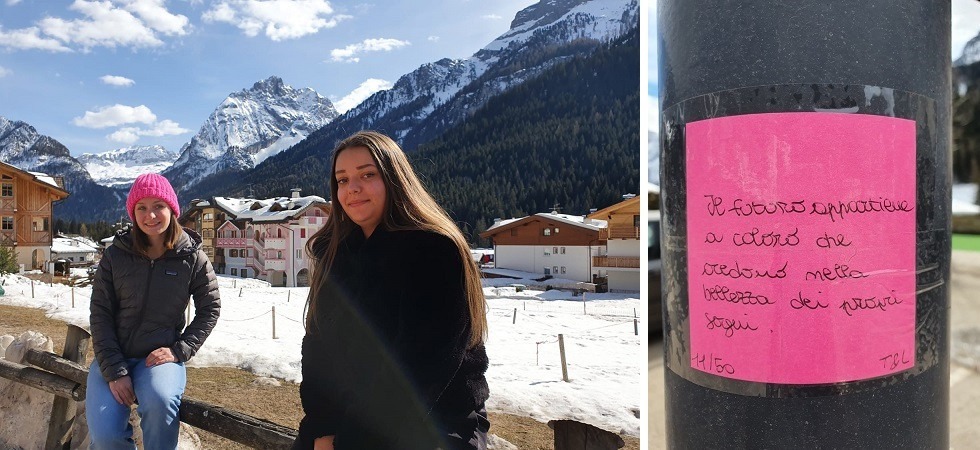 Cinquanta messaggi di gioia per le strade di Canazei